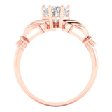 1.06 ct Brilliant Heart Cut Natural Diamond Stone Clarity SI1-2 Color I-J Rose Gold Solitaire Claddagh Ring