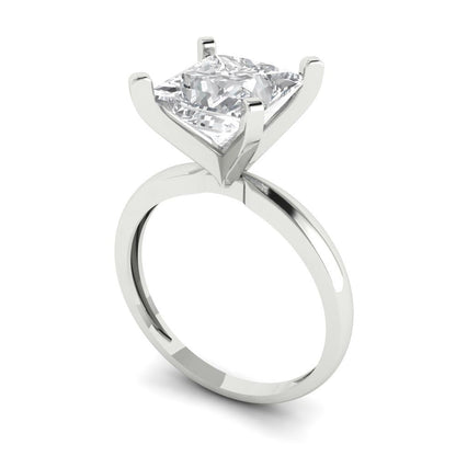 3 cttw White Sapphire Solitaire  Engagement Ring - Solid Gold (Princess Cut,8.0mm)