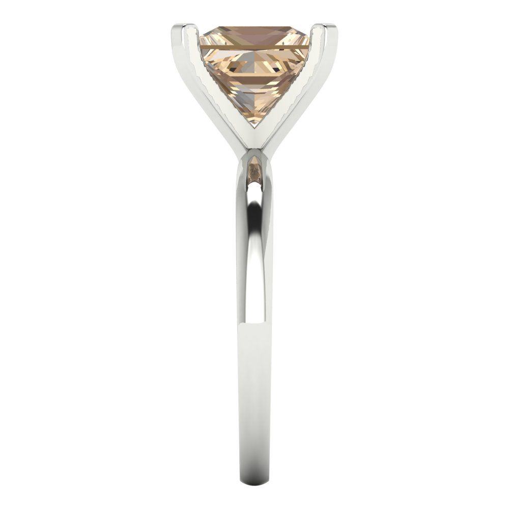 3 cttw Yellow Moissanite Solitaire  Engagement Ring - Solid Gold (Princess Cut,8.0mm)