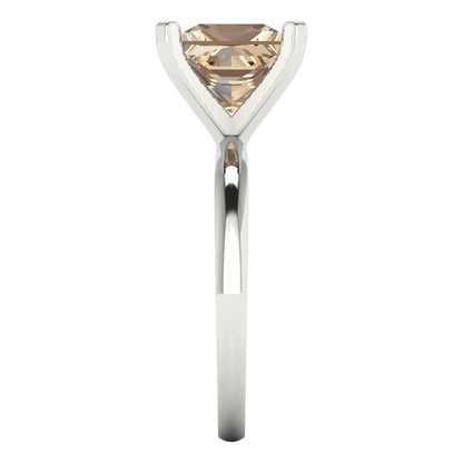 3 cttw Yellow Moissanite Solitaire  Engagement Ring - Solid Gold (Princess Cut,8.0mm)