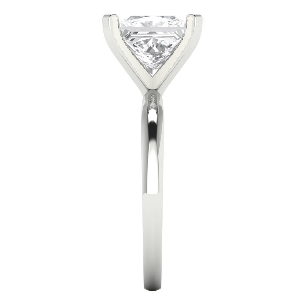 3 cttw Certified Moissanite Solitaire  Engagement Ring - Solid Gold (VVS1, D-F,Princess Cut,8.0mm)