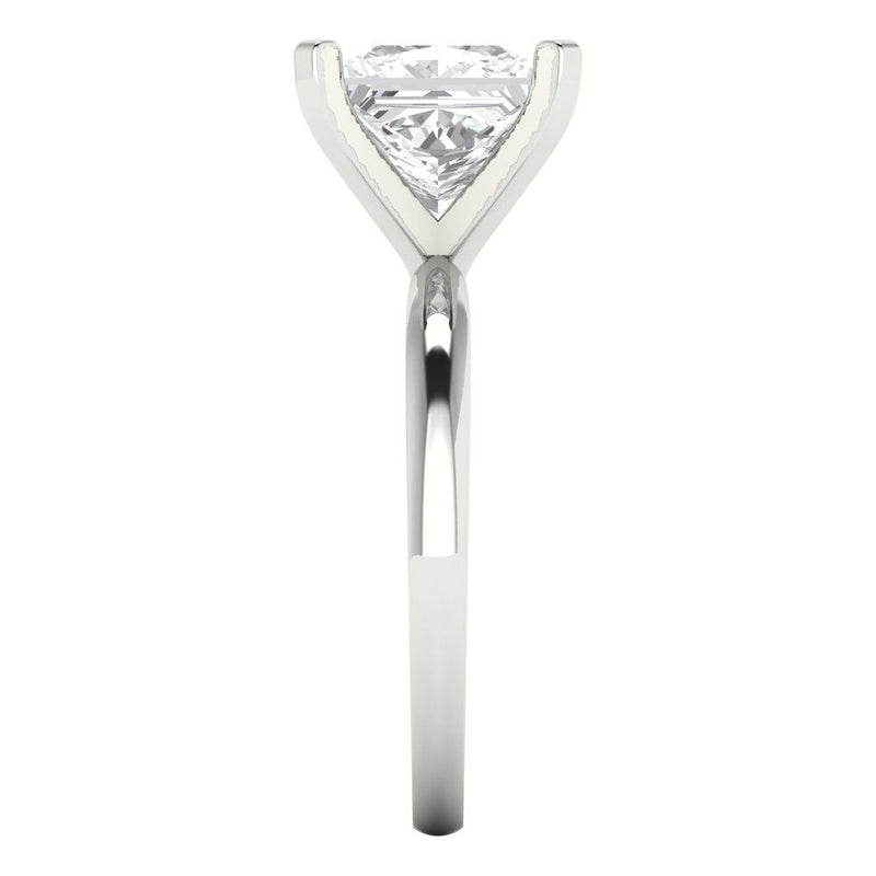 3 ct Brilliant Princess Cut Natural Diamond Stone Clarity SI1-2 Color G-H White Gold Solitaire Ring