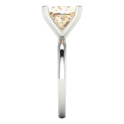 3 cttw Natural Morganite Solitaire  Engagement Ring - Solid Gold (Princess Cut,8.0mm)