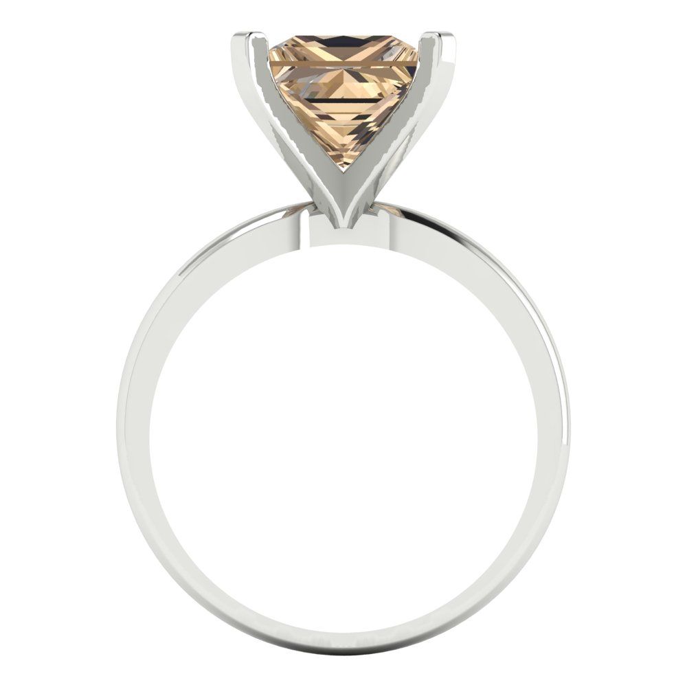 3 cttw Yellow Moissanite Solitaire  Engagement Ring - Solid Gold (Princess Cut,8.0mm)