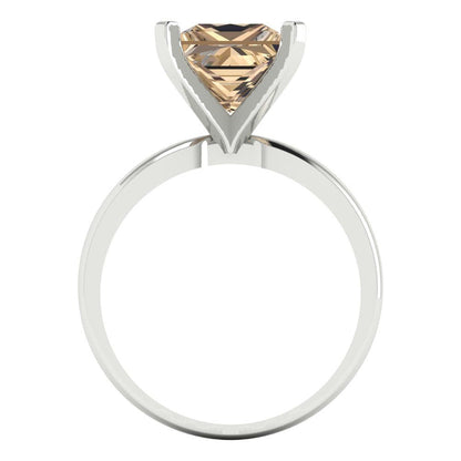 3 cttw Yellow Moissanite Solitaire  Engagement Ring - Solid Gold (Princess Cut,8.0mm)