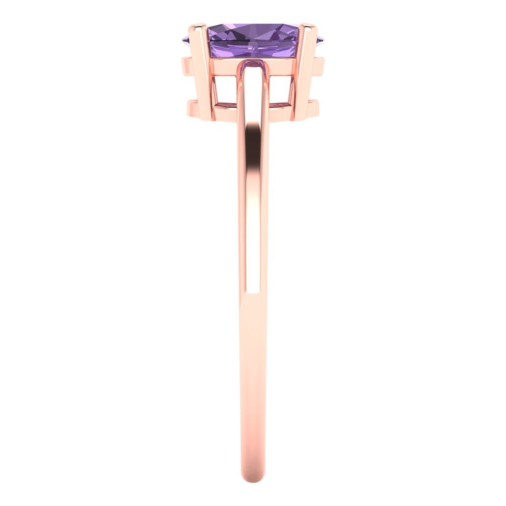 1 cttw Simulated Alexandrite Solitaire  Engagement Ring - Solid Gold (Oval Cut,7x5mm)