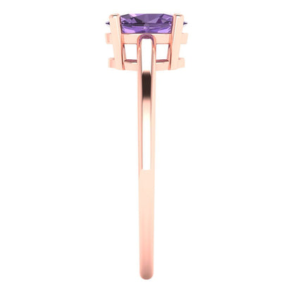 1 cttw Simulated Alexandrite Solitaire  Engagement Ring - Solid Gold (Oval Cut,7x5mm)