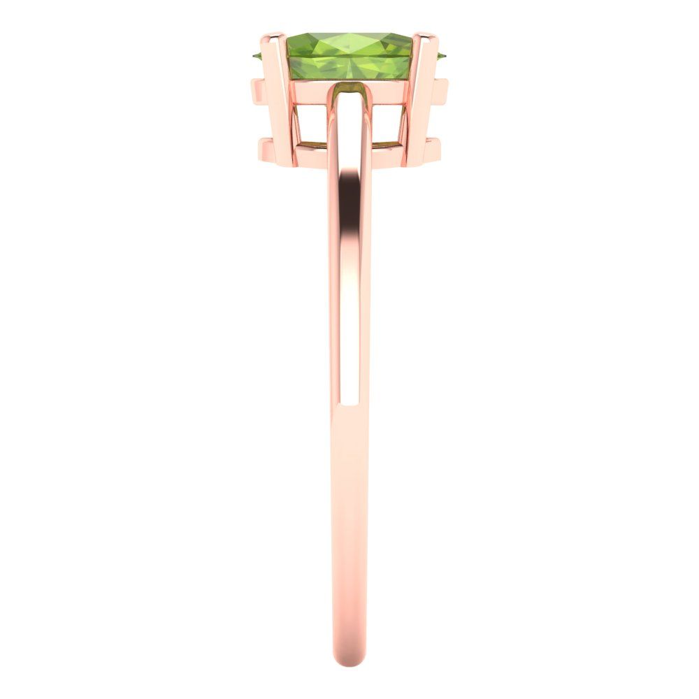 1 cttw Natural Peridot Solitaire  Engagement Ring - Solid Gold (Oval Cut,7x5mm)