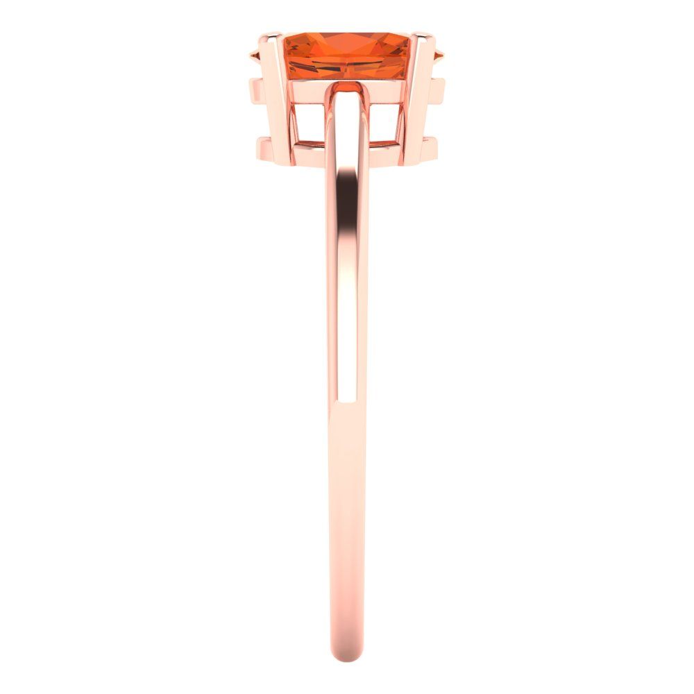 1 cttw Zirconia Simulated Red Diamond Solitaire  Engagement Ring - Solid Rose Gold (VVS1, Oval Cut,7x5mm)