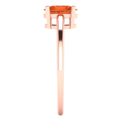 1 cttw Zirconia Simulated Red Diamond Solitaire  Engagement Ring - Solid Rose Gold (VVS1, Oval Cut,7x5mm)