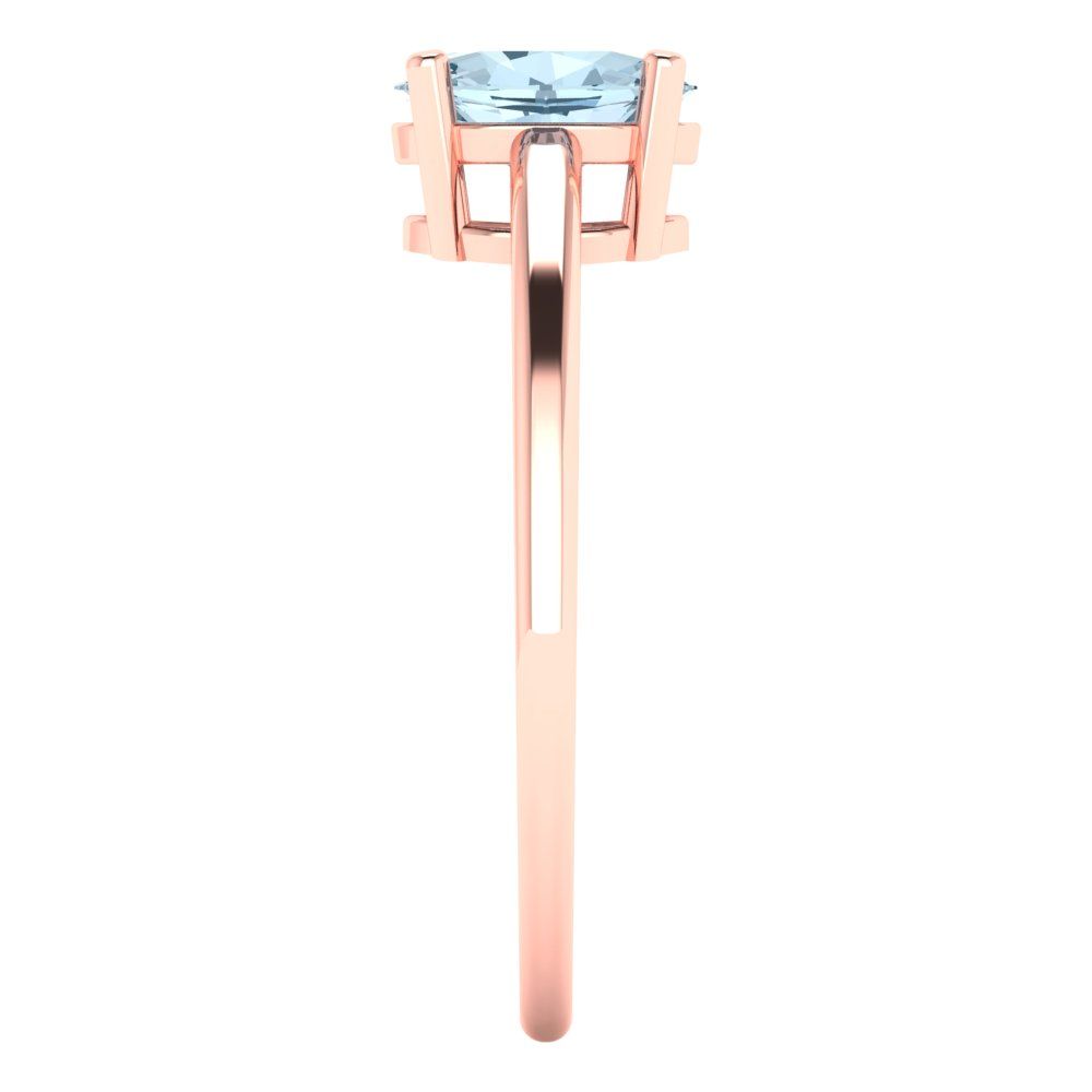 1 cttw Natural Sky Blue Topaz Solitaire  Engagement Ring - Solid Gold (Oval Cut,7x5mm)