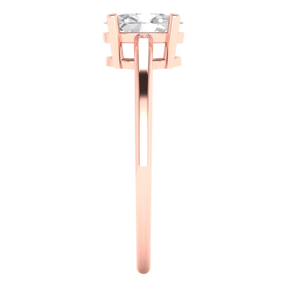 1 cttw White Sapphire Solitaire  Engagement Ring - Solid Gold (Oval Cut,7x5mm)