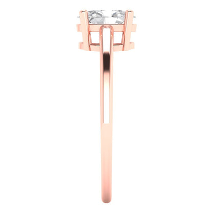 1 cttw White Sapphire Solitaire  Engagement Ring - Solid Gold (Oval Cut,7x5mm)