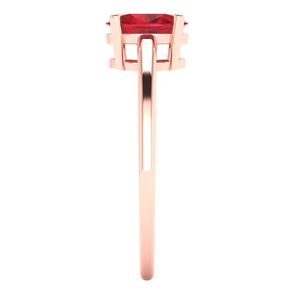 1 cttw Simulated Pink Tourmaline Solitaire  Engagement Ring - Solid Gold (Oval Cut,7x5mm)