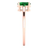 1.0 ct Brilliant Oval Cut Simulated Emerald Stone Rose Gold Solitaire Ring