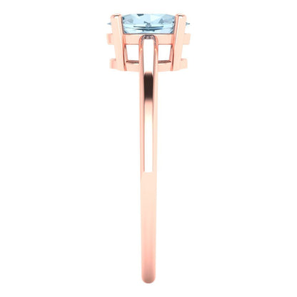 1 cttw Zirconia Simulated Blue Diamond Solitaire  Engagement Ring - Solid Gold (VVS1, Oval Cut,7x5mm)