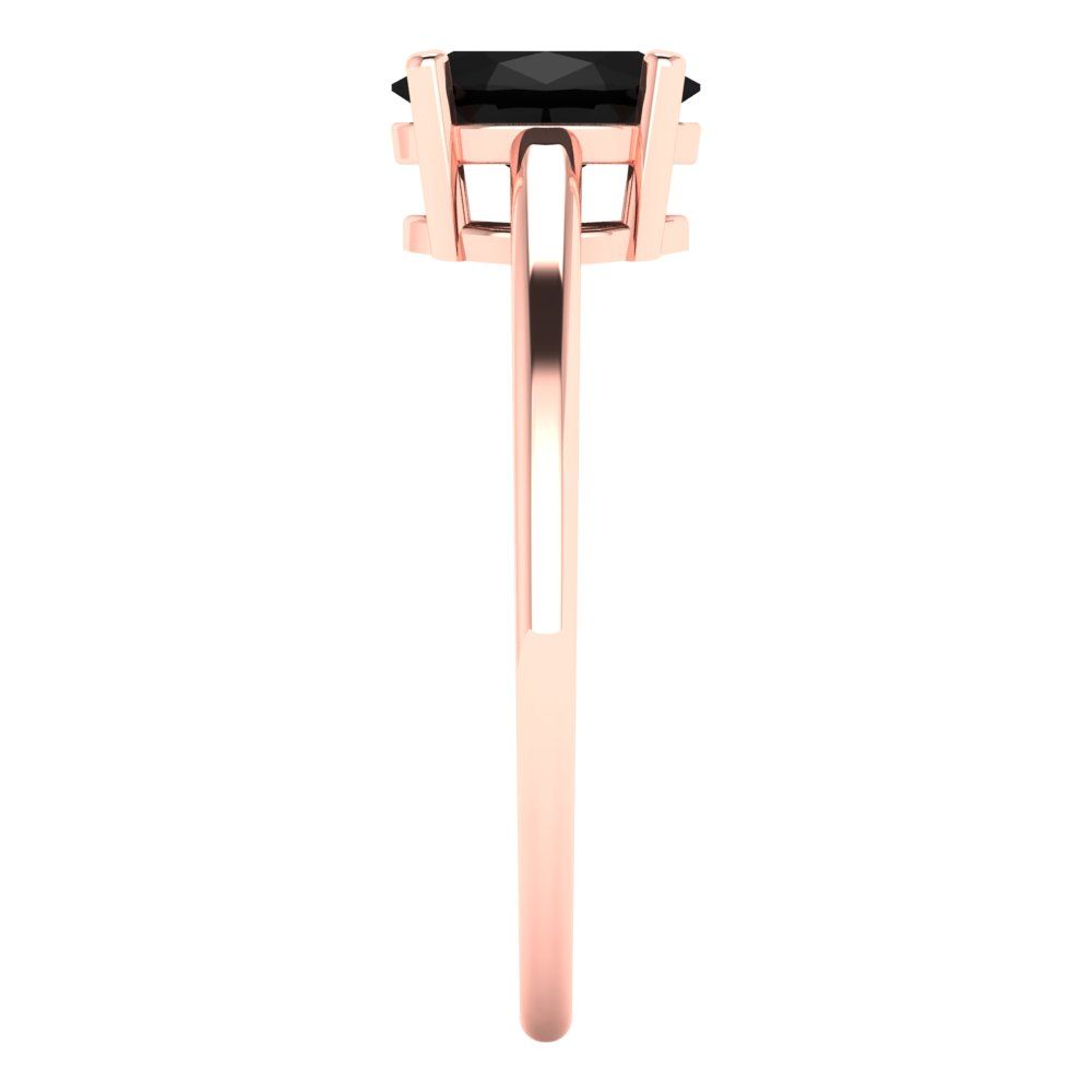 1 cttw Natural Onyx Solitaire  Engagement Ring - Solid Gold (Oval Cut,7x5mm)