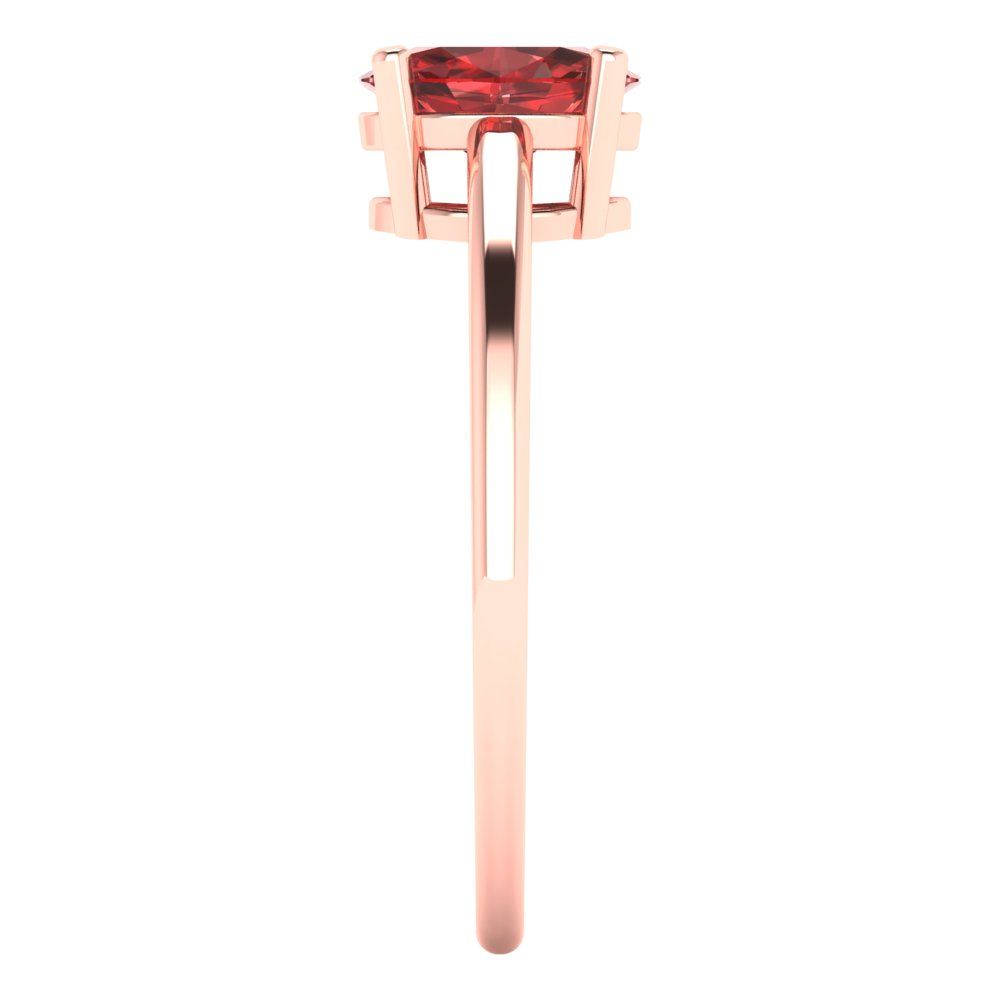 1 cttw Natural Garnet Solitaire  Engagement Ring - Solid Rose Gold (VVS1, Oval Cut,7x5mm)