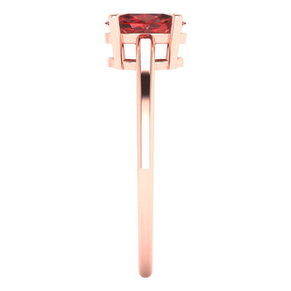 1 cttw Natural Garnet Solitaire  Engagement Ring - Solid Rose Gold (VVS1, Oval Cut,7x5mm)