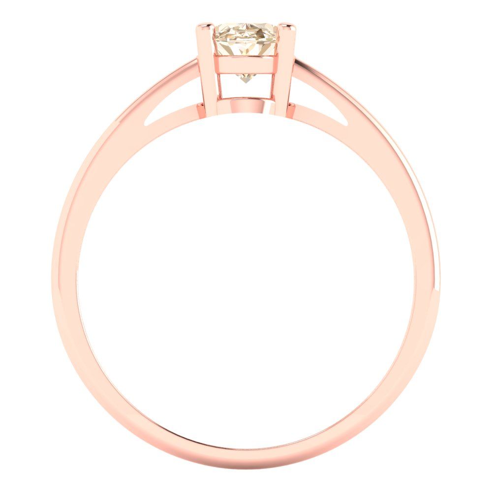 1 cttw Natural Morganite Solitaire  Engagement Ring - Solid Gold (Oval Cut,7x5mm)