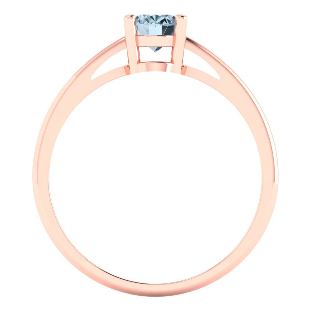 1 cttw Natural Sky Blue Topaz Solitaire  Engagement Ring - Solid Gold (Oval Cut,7x5mm)