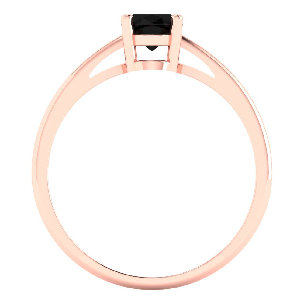 1 cttw Natural Onyx Solitaire  Engagement Ring - Solid Gold (Oval Cut,7x5mm)