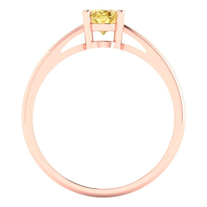 1 cttw Natural Citrine Solitaire  Engagement Ring - Solid Gold (Oval Cut,7x5mm)