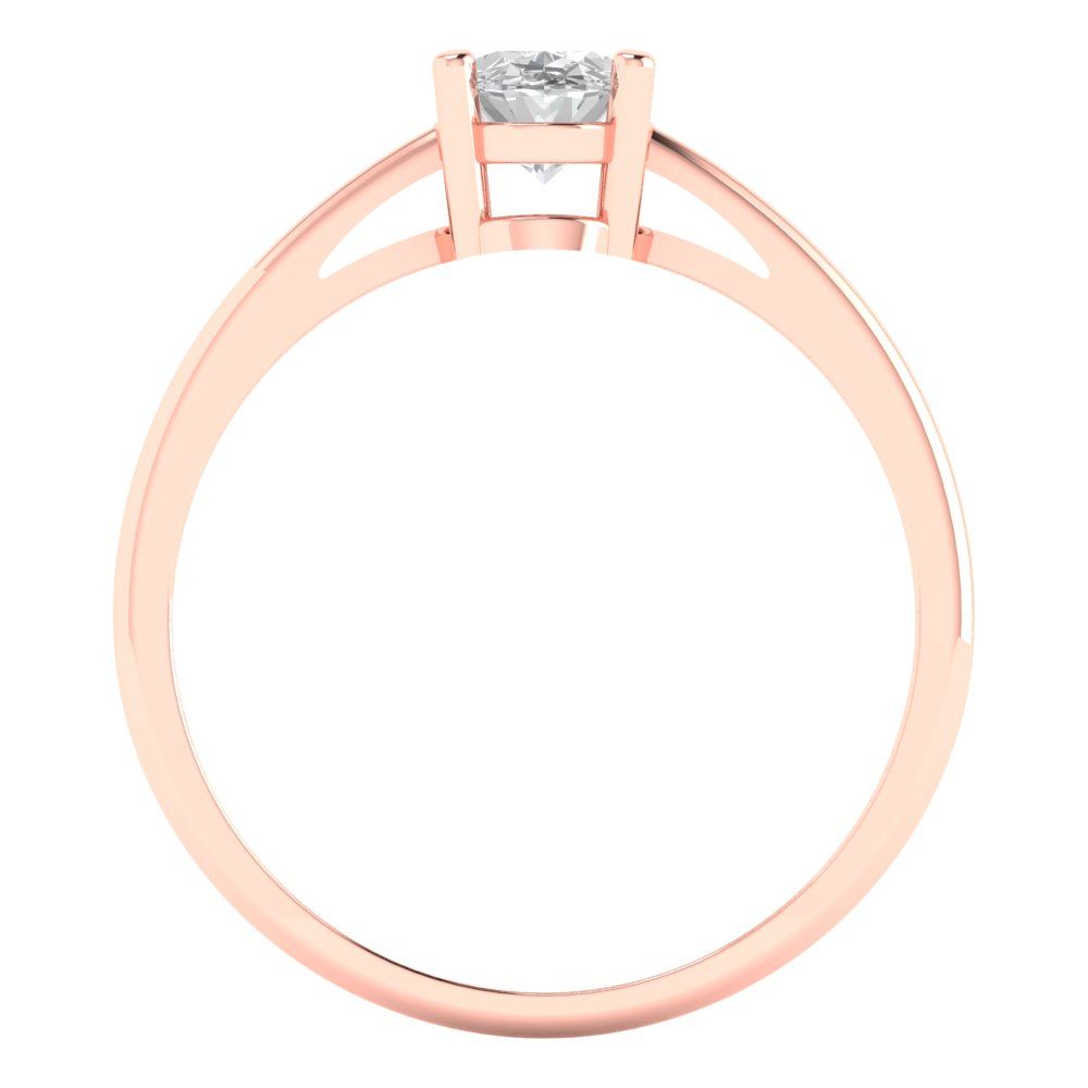 1 cttw Zirconia Simulated Diamond Solitaire  Engagement Ring - Solid Gold (VVS1, Oval Cut,7x5mm)