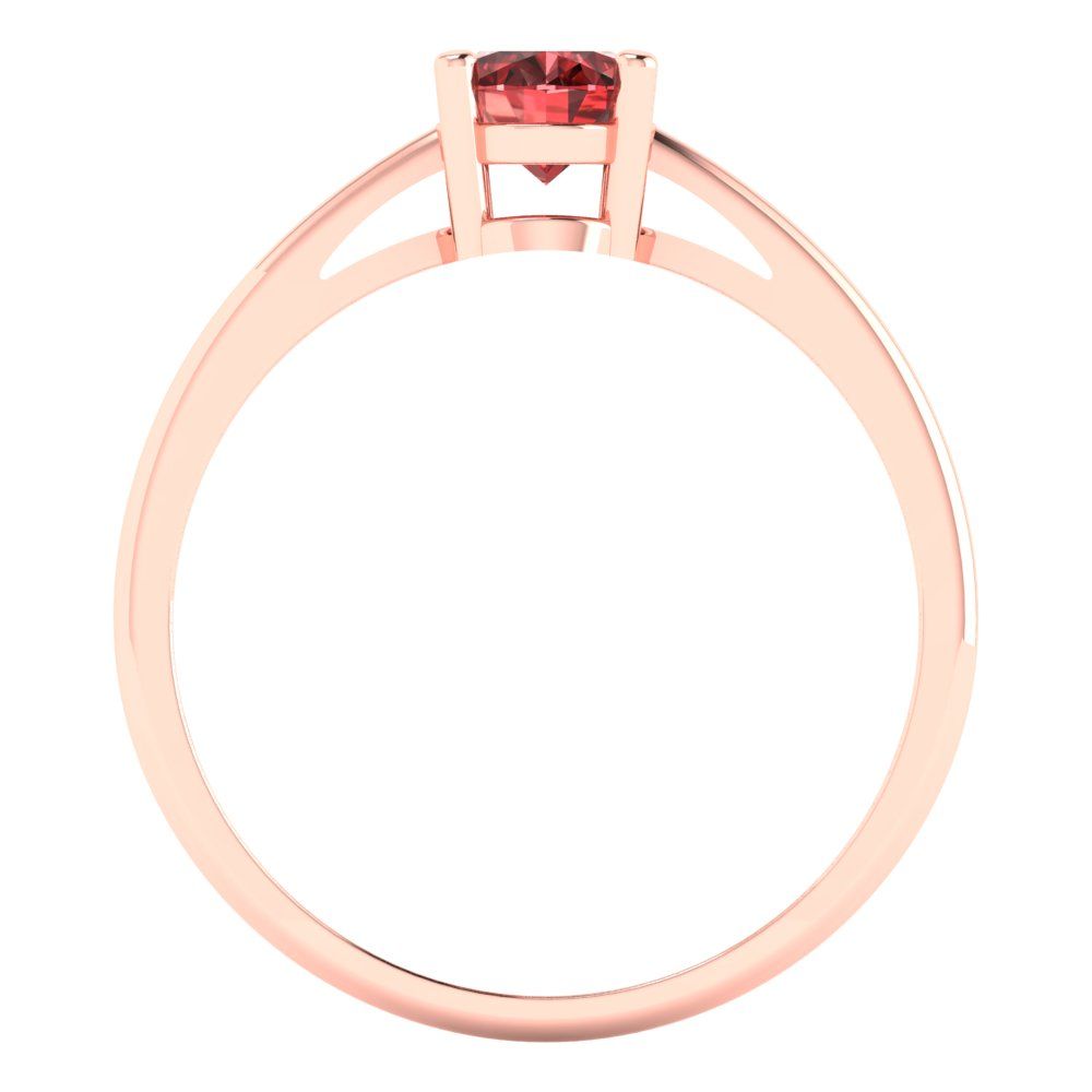 1 cttw Natural Garnet Solitaire  Engagement Ring - Solid Rose Gold (VVS1, Oval Cut,7x5mm)