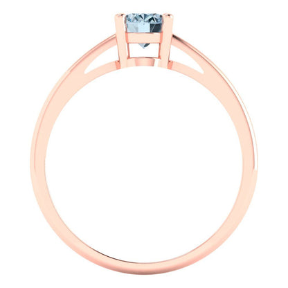 1 cttw Natural Swiss Blue Topaz Solitaire  Engagement Ring - Solid Gold (Oval Cut,7x5mm)