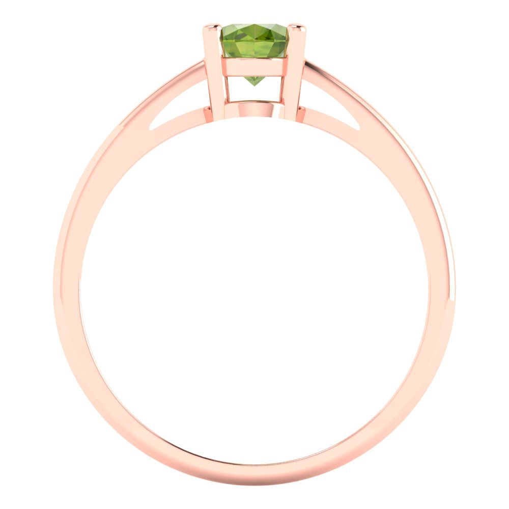 1 cttw Natural Peridot Solitaire  Engagement Ring - Solid Gold (Oval Cut,7x5mm)