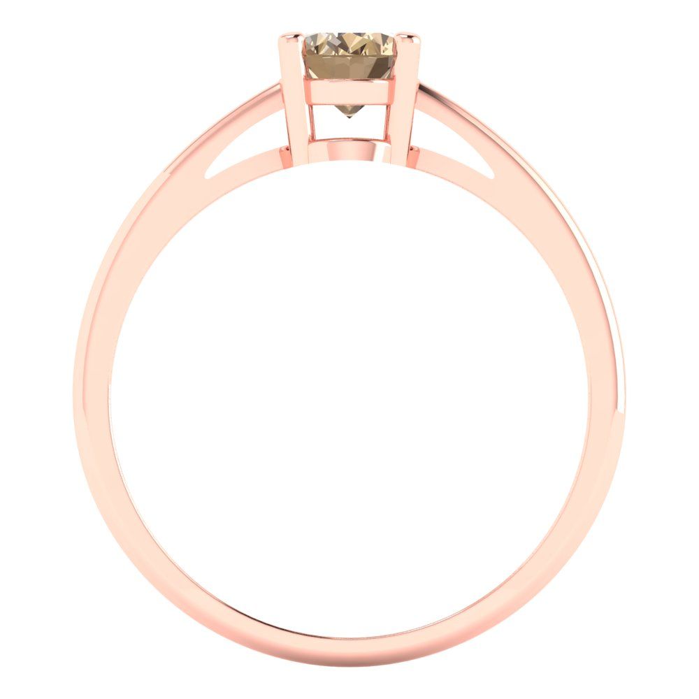 1 cttw Yellow Moissanite Solitaire  Engagement Ring - Solid Gold (Oval Cut,7x5mm)