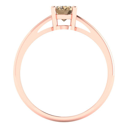 1 cttw Yellow Moissanite Solitaire  Engagement Ring - Solid Gold (Oval Cut,7x5mm)