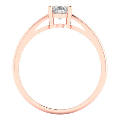 1 cttw Certified Moissanite Solitaire  Engagement Ring - Solid Gold (VVS1, D-F,Oval Cut,7x5mm)