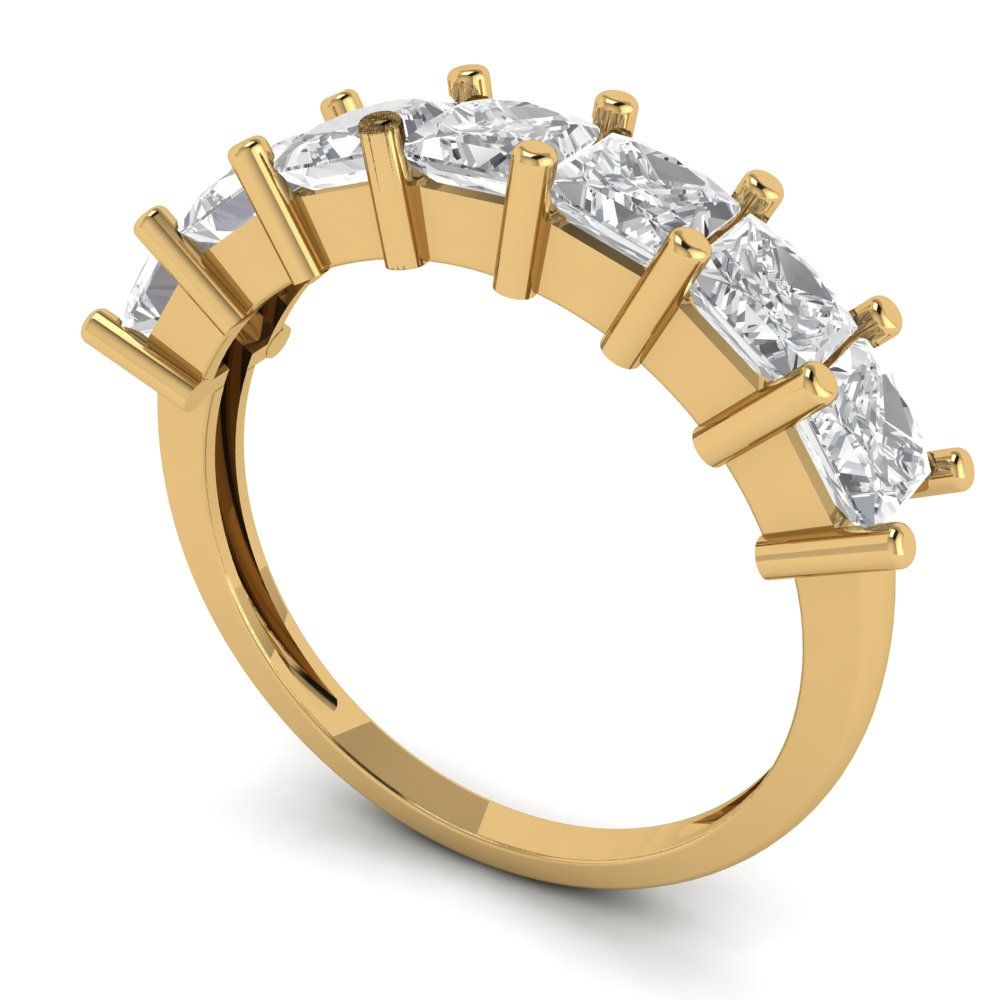 1.75 cttw Moissanite Princess Cut Yellow Gold Eternity Wedding Band