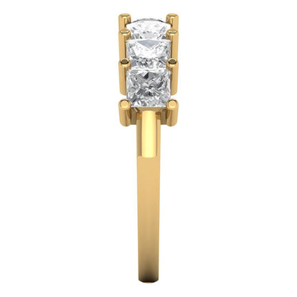 1.75 cttw Moissanite Princess Cut Yellow Gold Eternity Wedding Band