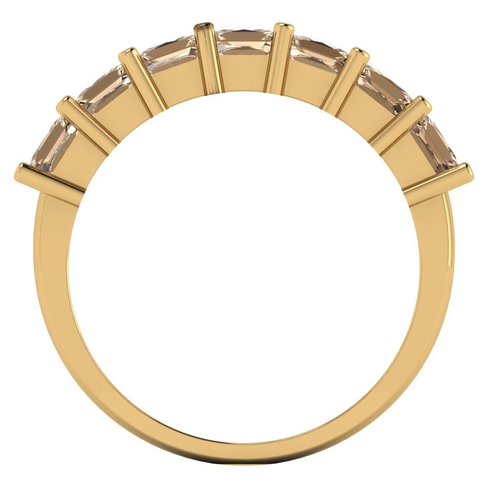 1.75 cttw Yellow Moissanite Princess Cut Yellow Gold Eternity Wedding Band