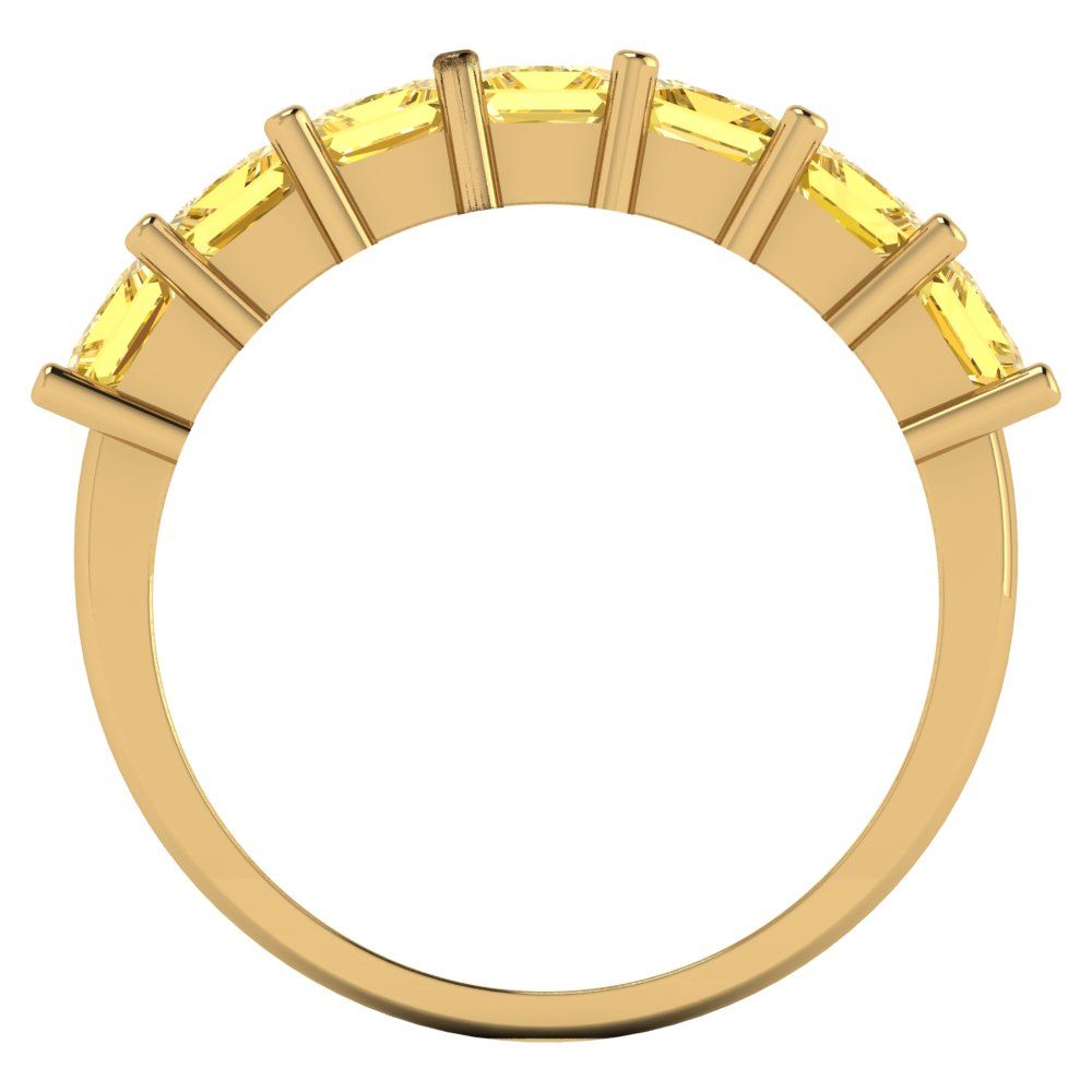 1.75 cttw Simulated Yellow Diamond Princess Cut Yellow Gold Eternity Wedding Band