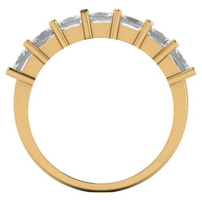 1.75 cttw Simulated Diamond Princess Cut Yellow Gold Eternity Wedding Band