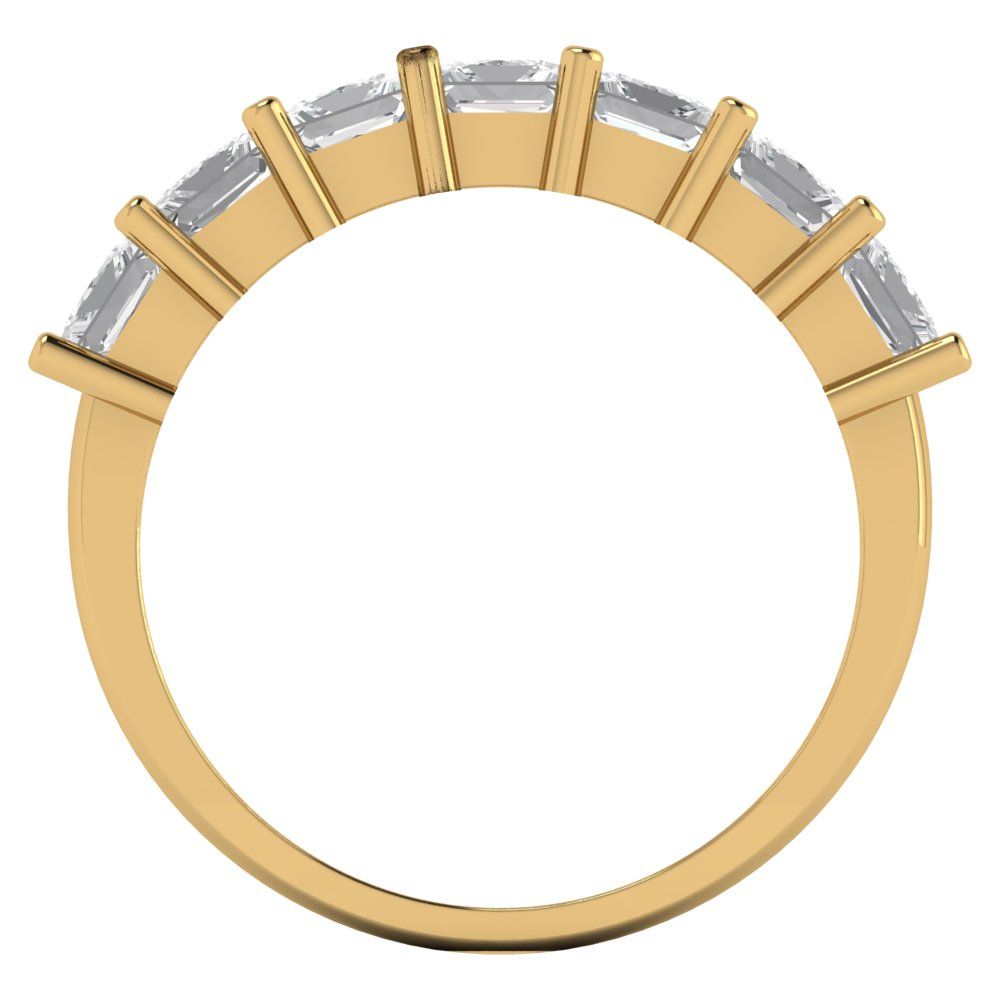 1.75 cttw Moissanite Princess Cut Yellow Gold Eternity Wedding Band