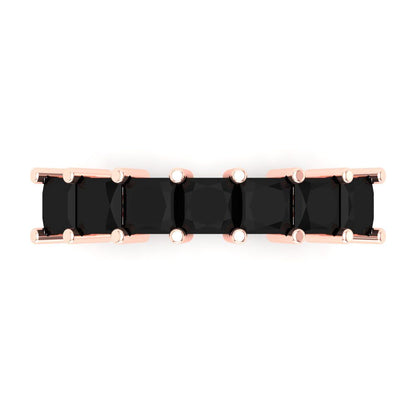 1.75 cttw Natural Onyx Princess Cut Rose Gold Eternity Wedding Band