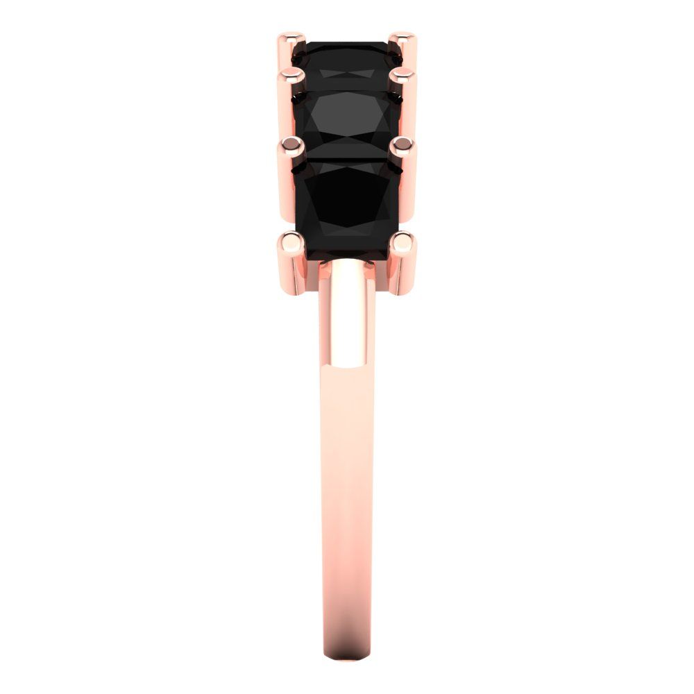 1.75 cttw Natural Onyx Princess Cut Rose Gold Eternity Wedding Band