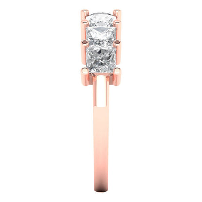 1.75 cttw White Sapphire Princess Cut Rose Gold Eternity Wedding Band