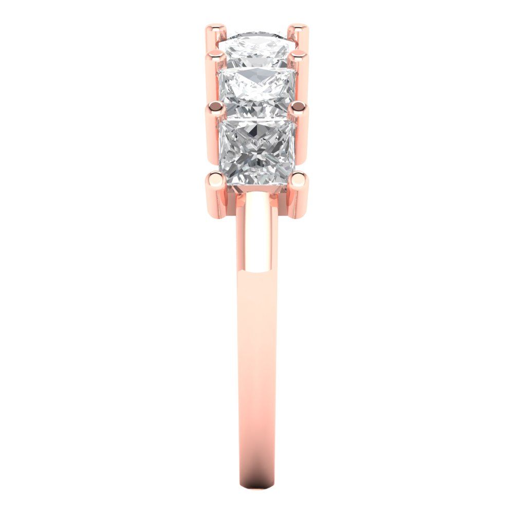 1.75 cttw Moissanite Princess Cut Rose Gold Eternity Wedding Band