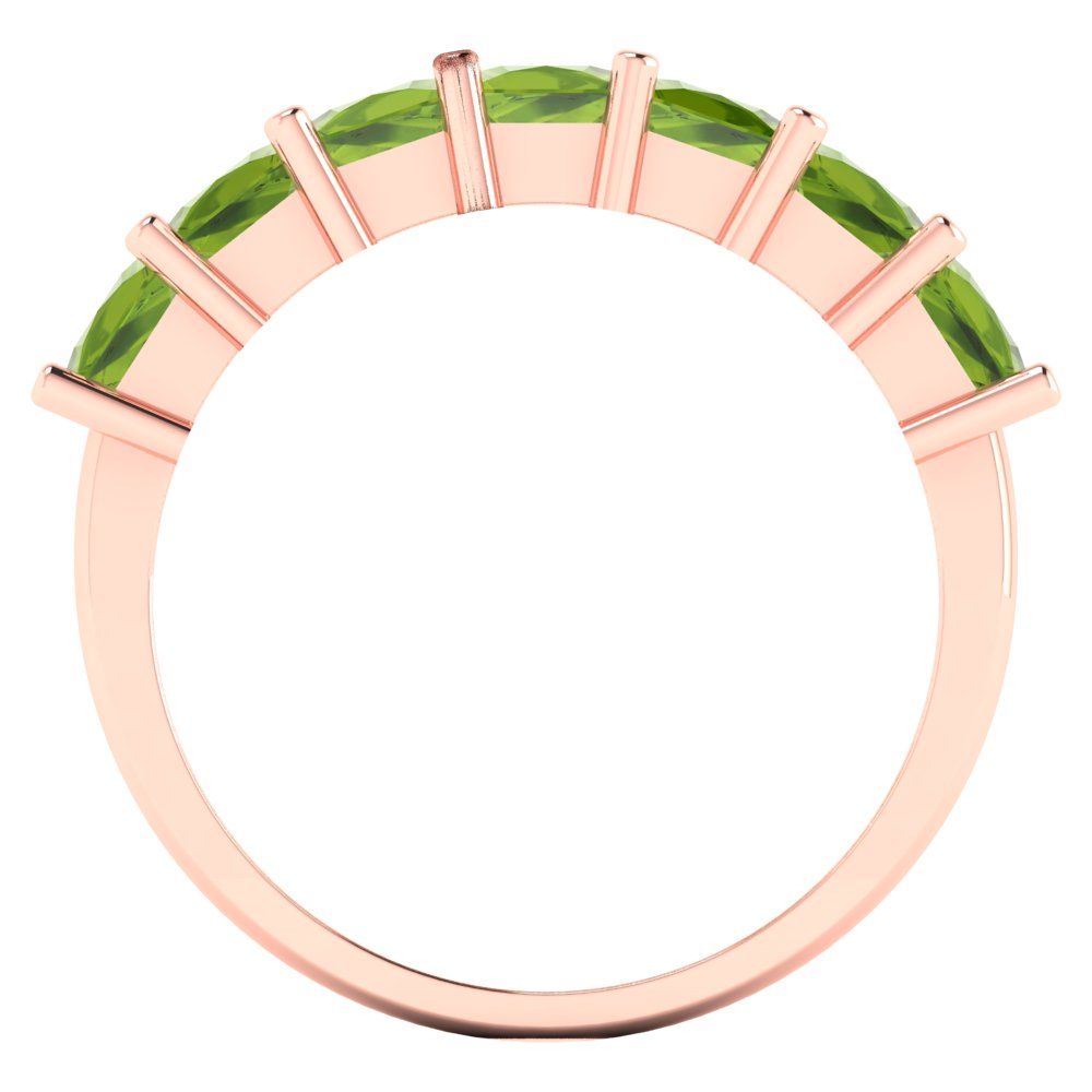 1.75 cttw Natural Peridot Princess Cut Rose Gold Eternity Wedding Band