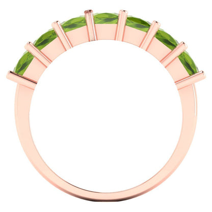 1.75 cttw Natural Peridot Princess Cut Rose Gold Eternity Wedding Band