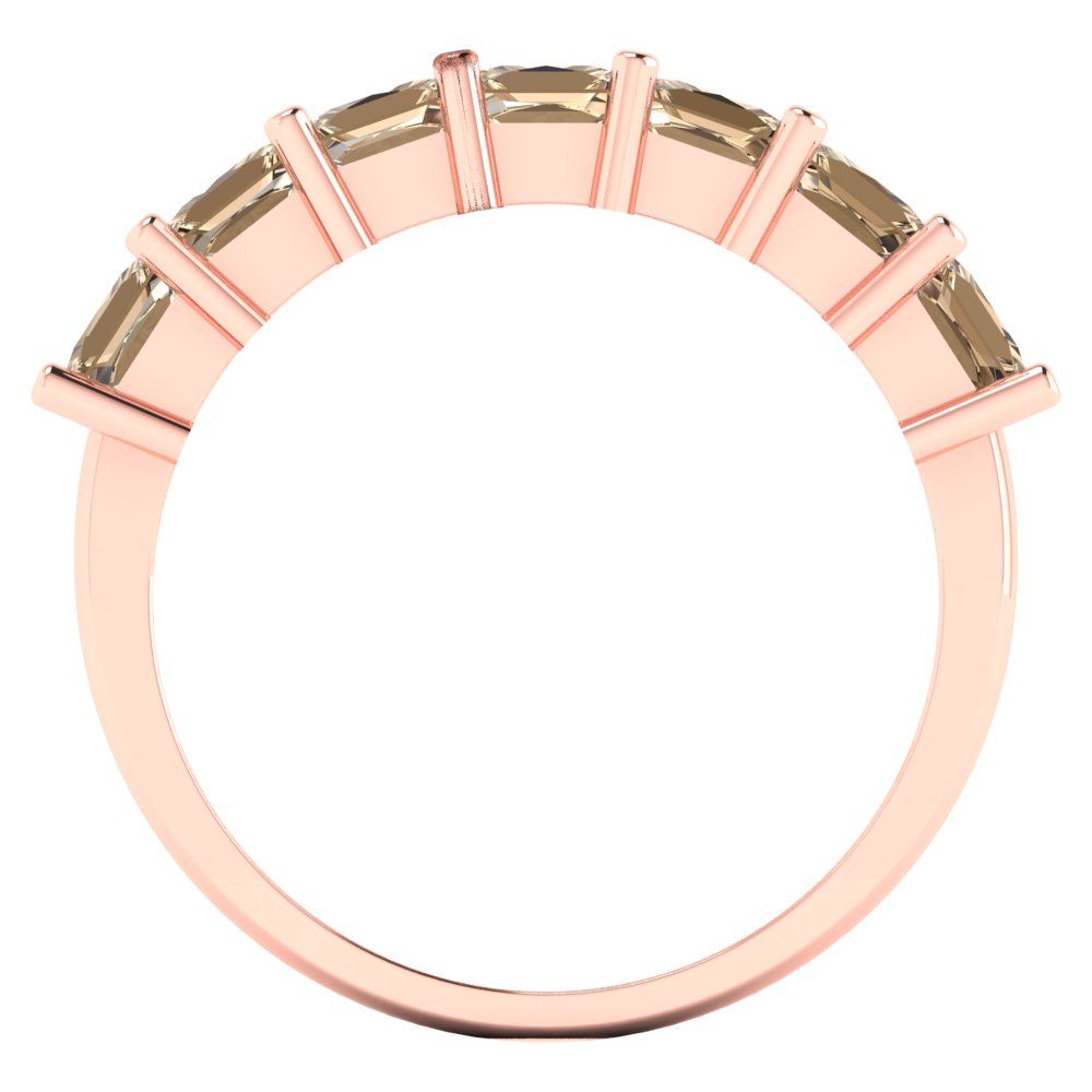 1.75 cttw Yellow Moissanite Princess Cut Rose Gold Eternity Wedding Band