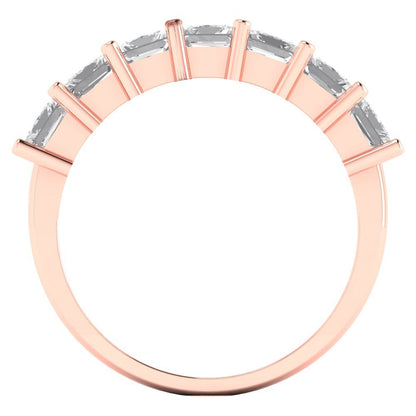1.75 cttw White Sapphire Princess Cut Rose Gold Eternity Wedding Band