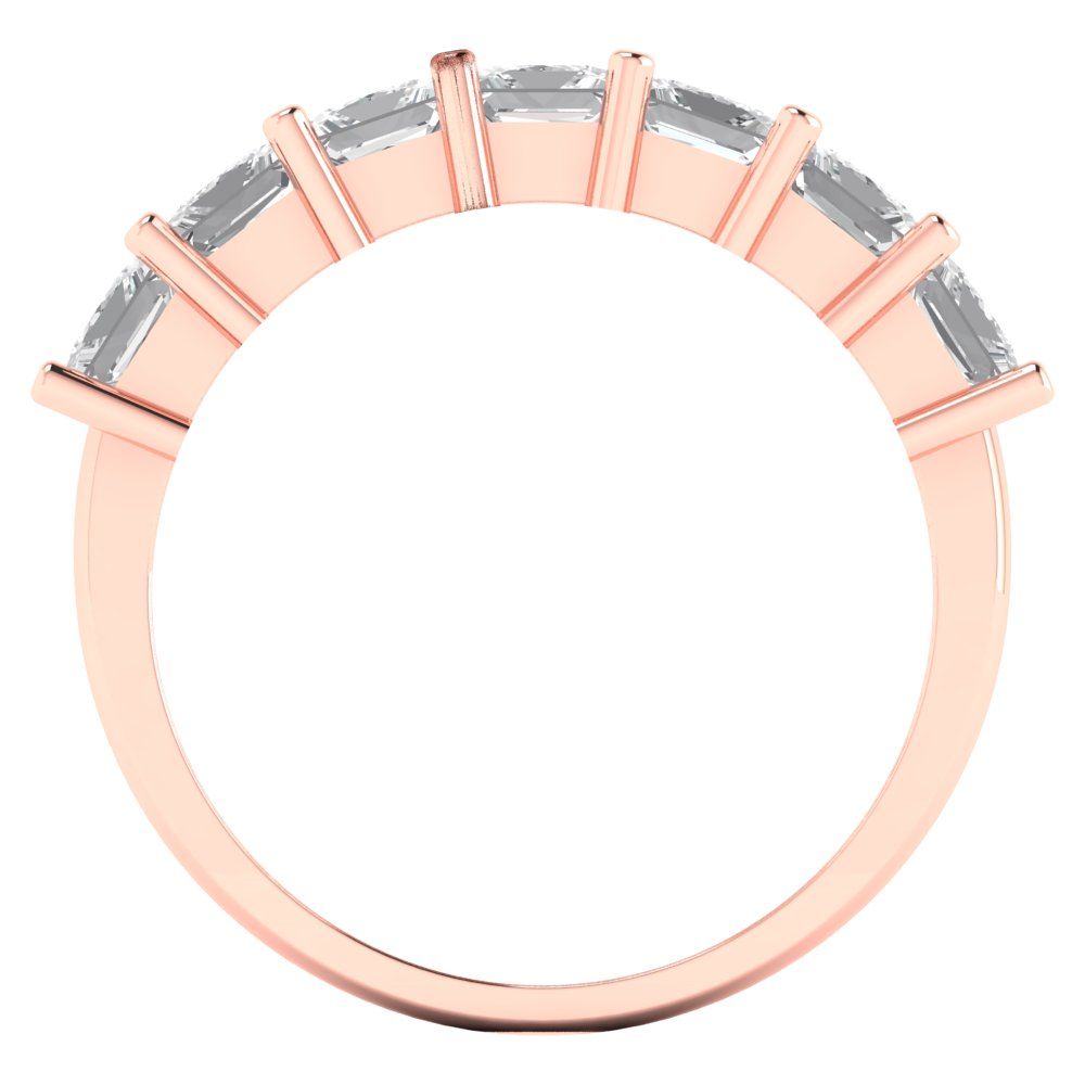 1.75 cttw Moissanite Princess Cut Rose Gold Eternity Wedding Band