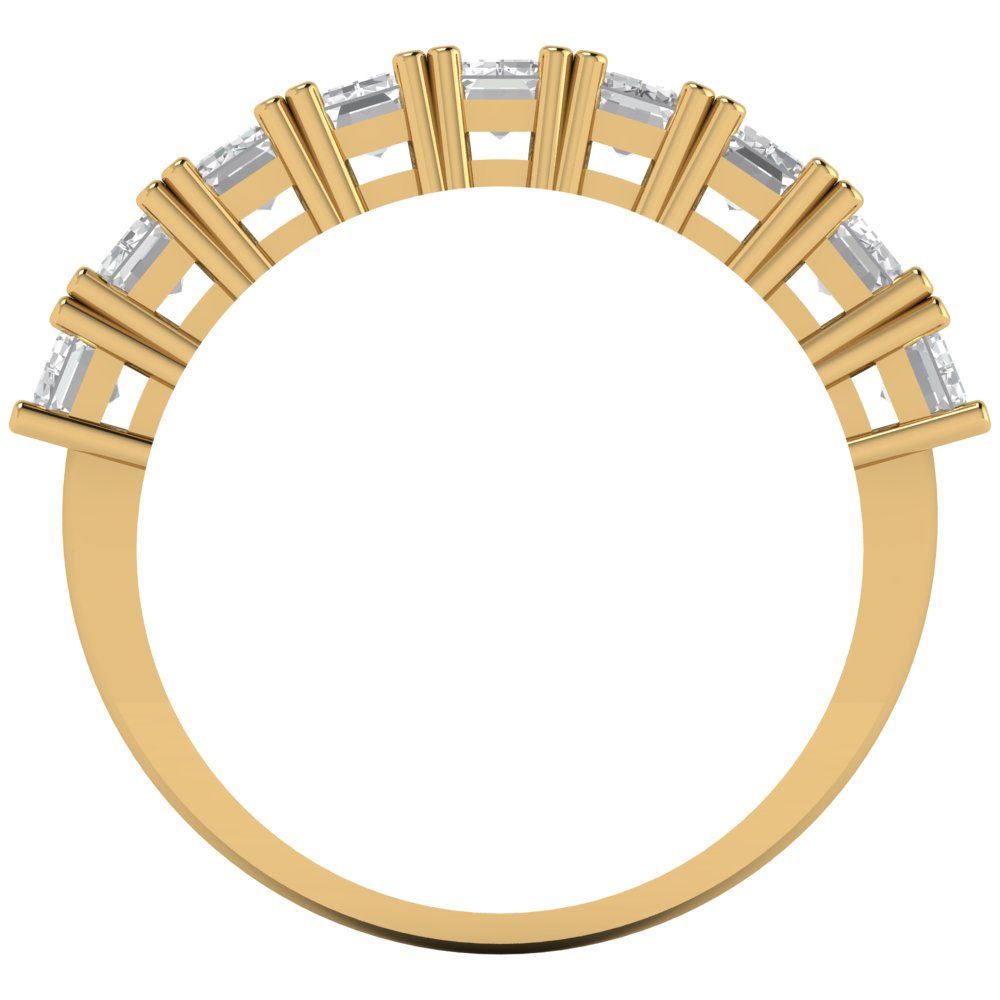 2.61 cttw Moissanite Emerald Cut Yellow Gold Eternity Wedding Band